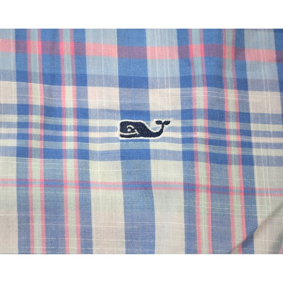 Vineyard Vines Mens Slim Fit Whale Shirt Plaid Button Down Long Sleeve Cotton M - Picture 3 of 8